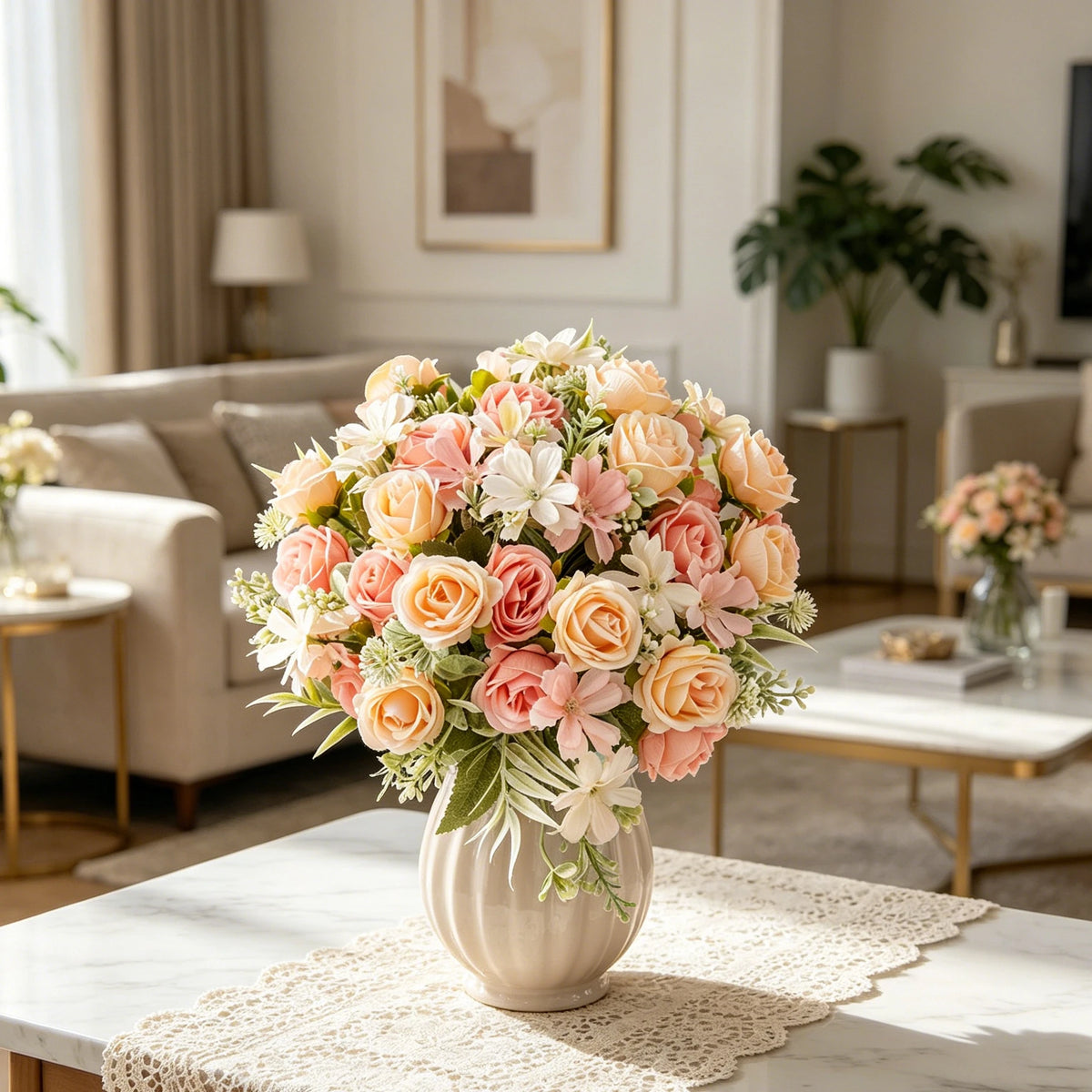 Artificial Silk Rose Bouquet – Wedding & Home Décor Flowers Artificial Flower Bouquet Babs
