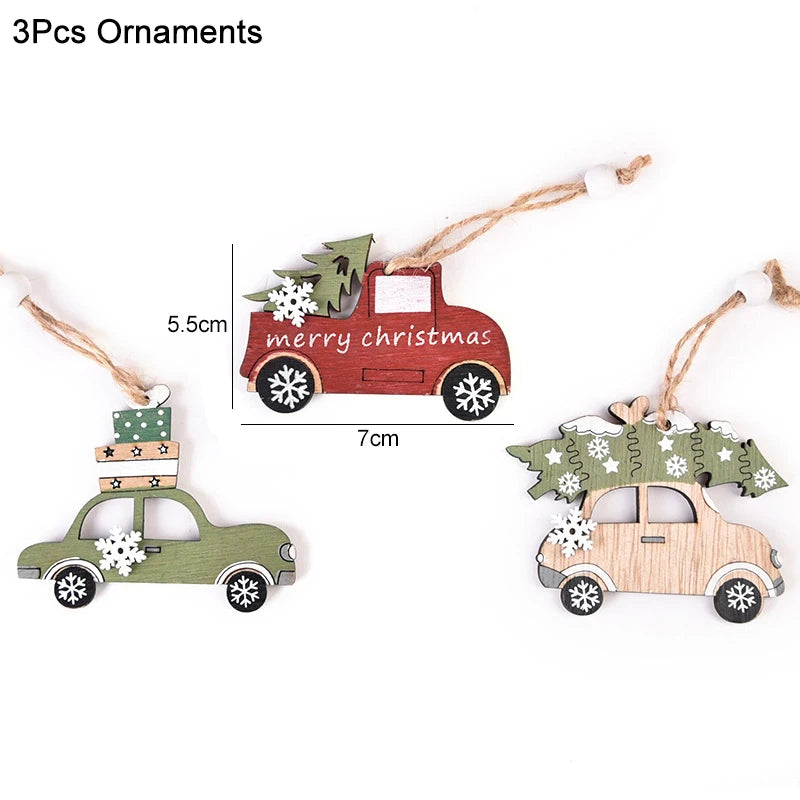 Christmas Wooden Train Ornament – Xmas Decor & Kids Gift Christmas Ornament Babs Style16