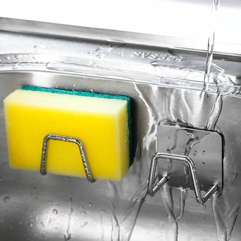 Stainless Steel Sink Sponge Holder Self-Adhesive Wall Rack Sink Sponge Holder Babs