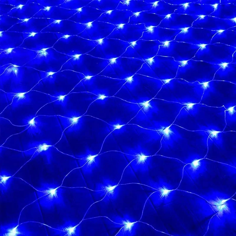 96 LED Net Mesh String Lights 1.5x1.5M – Christmas & Wedding Decor LED Mesh String Lights Babs Blue US Plug