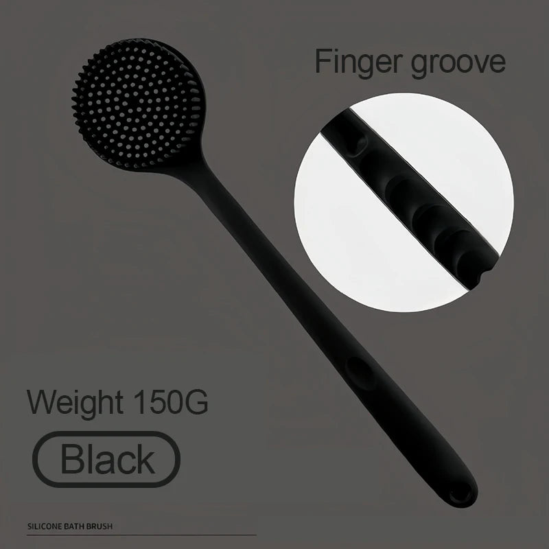 Silicone Body Exfoliating Shower Brush – Back Scrubber Body Exfoliating Brush Babs Black