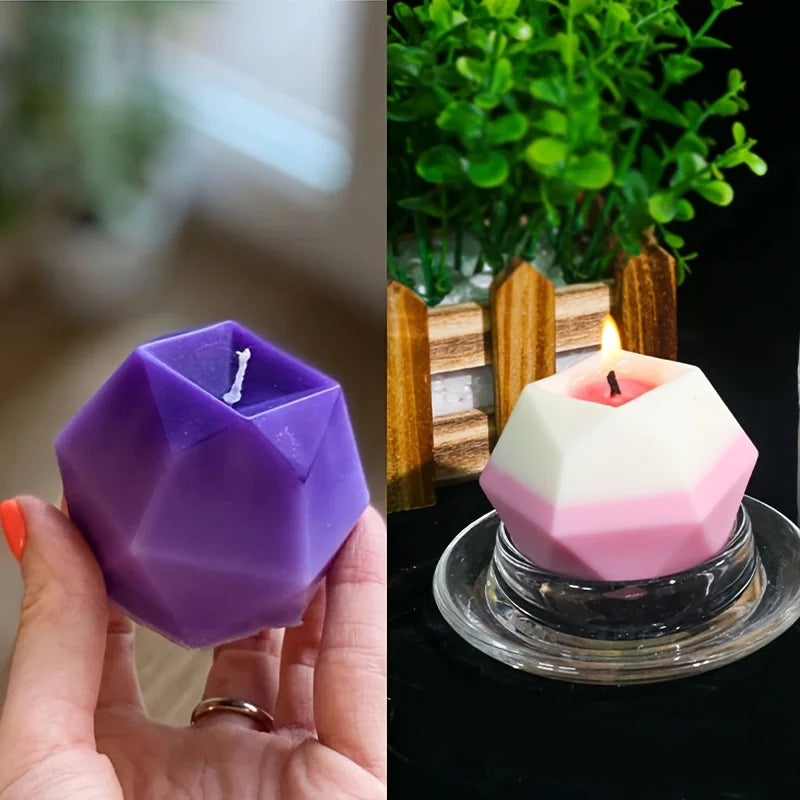 2-Grid Diamond Ball Silicone Candle Mold | Geometric DIY Silicone Candle Mold Babs