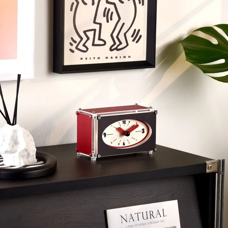 Oeny Silent Square Desk Clock – Modern Acrylic Table Clock Silent Table Clock Babs