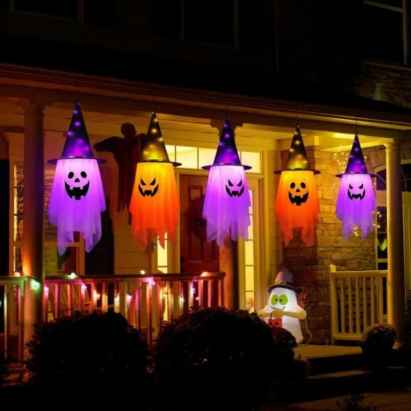 Halloween Glowing Witch Hat Hanging Decor | LED 1/2 Pack Halloween Hanging Decor Babs