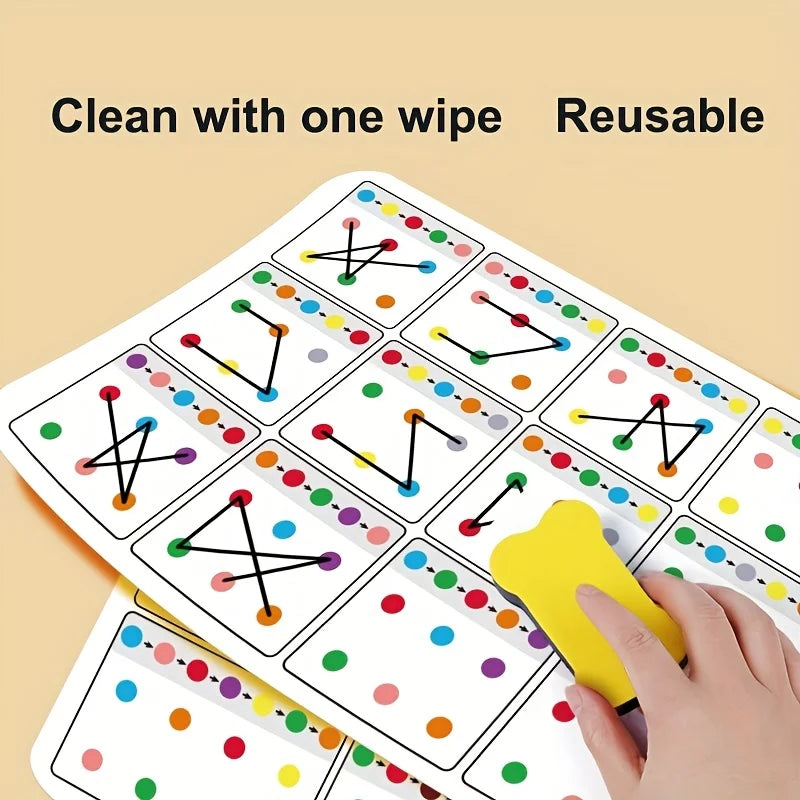 Kids Visual Tracking & Attention Training Cards – Color & Number Educational Flash Cards Babs