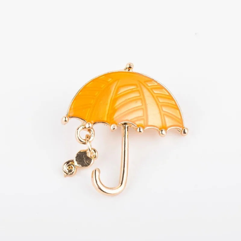 Enamel Umbrella Brooch Pin – Bling Collar Clip & Scarf Buckle Enamel Brooch Pin Babs