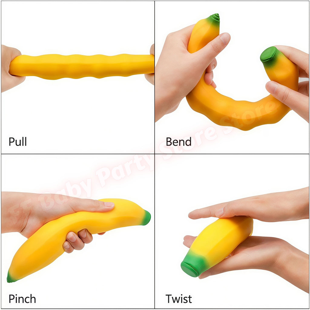 Banana Squishy Toy – Slow Rising Foam Fidget & Desk Decor Squishy Fidget Toy Babs