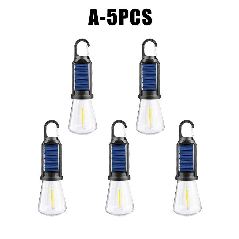 Solar Rechargeable Camping Light – Vintage Dimmable Bulb Solar Camping Light Babs A 5PCS