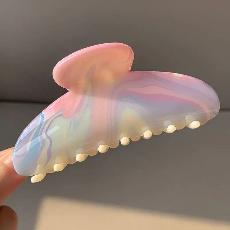 Wave Ink Dyed Shark Claw Clip – Korean Elegant Updo Hairpin Hair Claw Clip Babs Multicolor-1