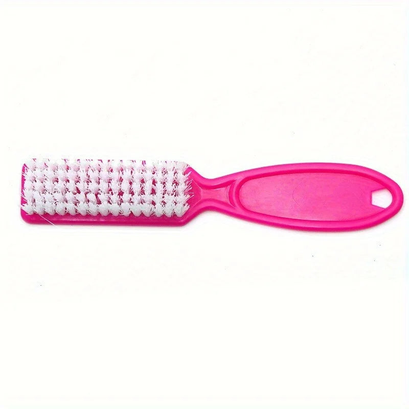 Straight Handle Nail Dust Brush – Manicure Cleaning Tool Nail Dust Brush Babs Rose Red