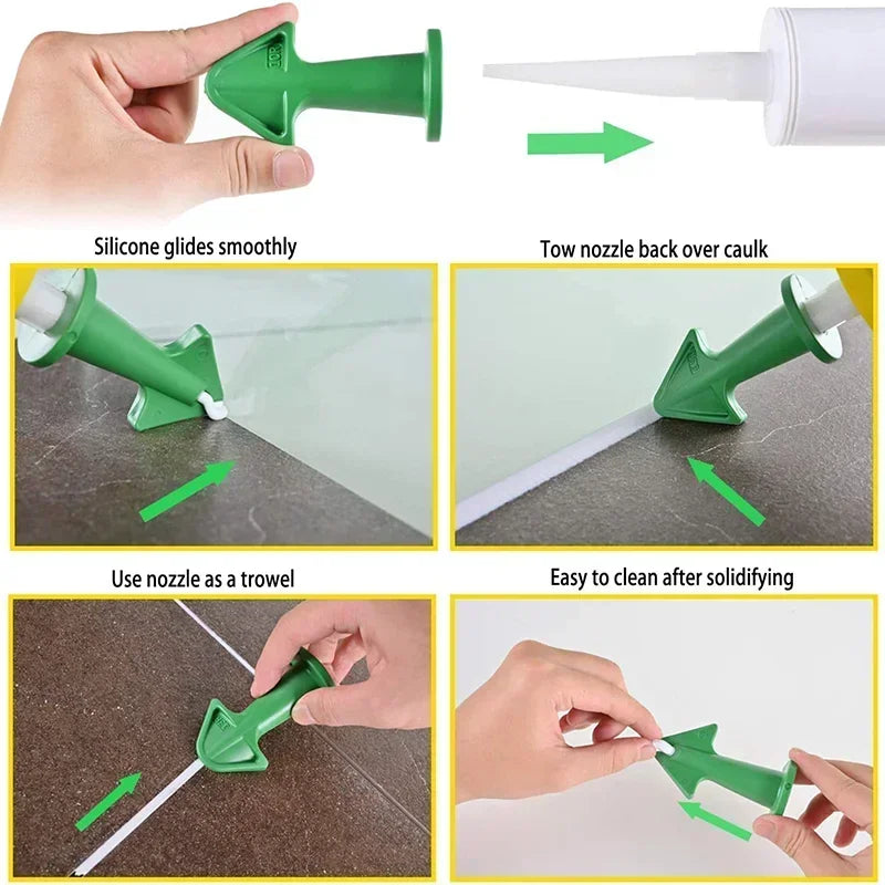 5-Piece Caulking Nozzle Applicator & Silicone Finishing Tool Set Caulking Tool Set Babs