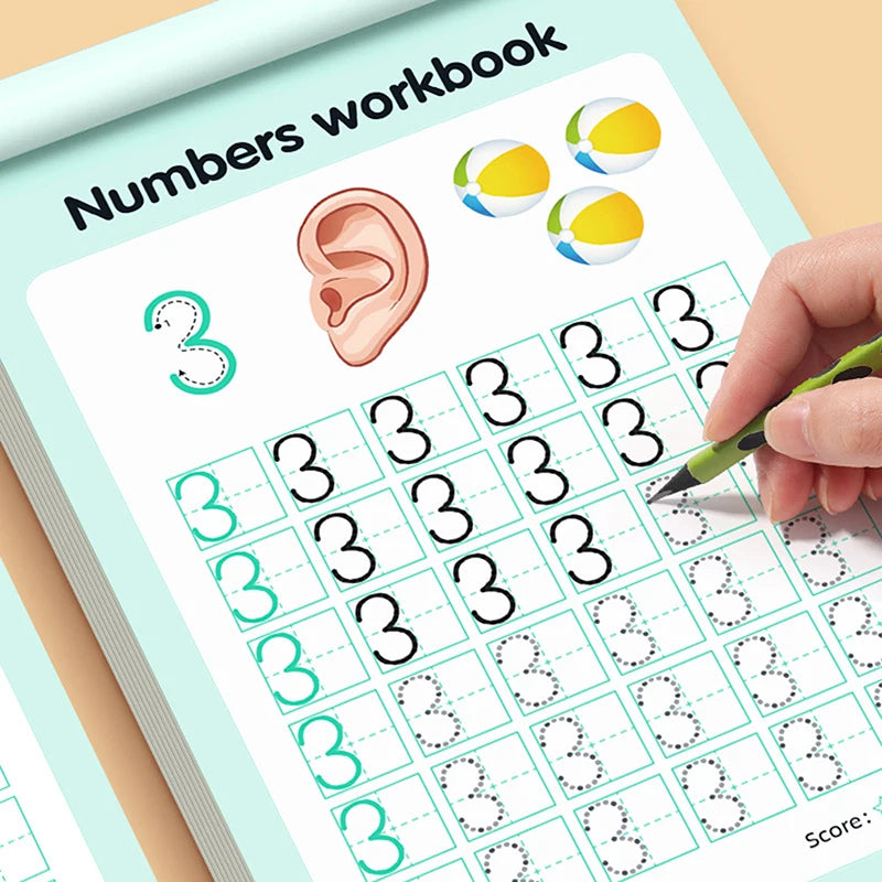 Kids Number Writing Math Workbook – 48 Pages, Ages 3–6 Kids Math Workbook Babs