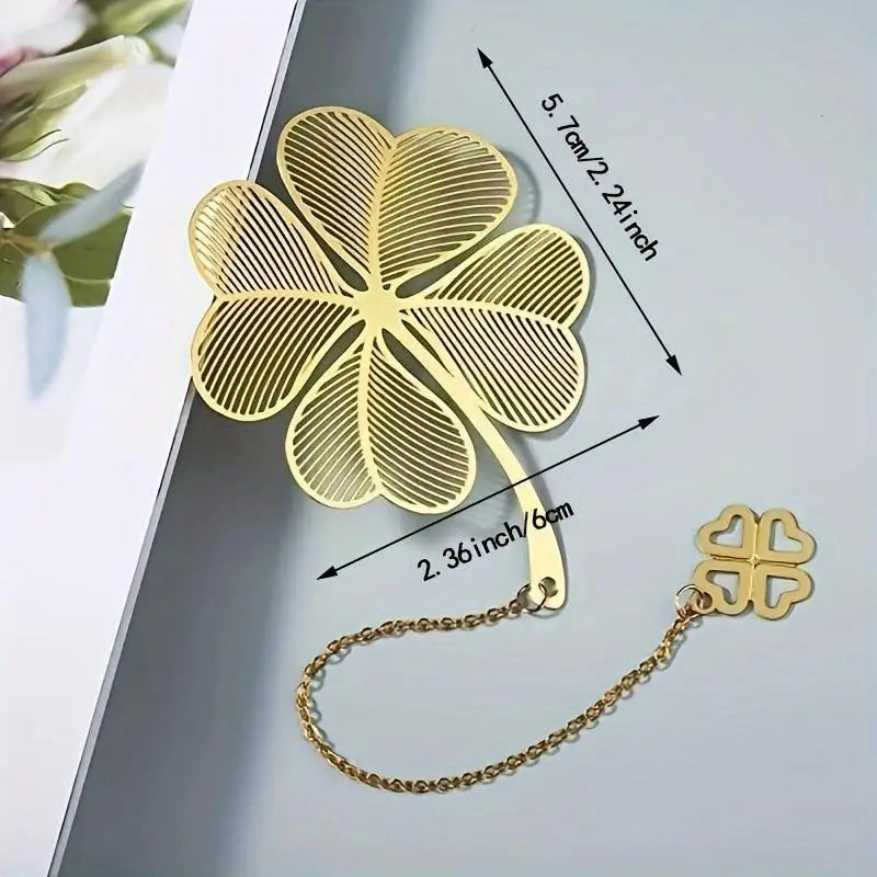 4pcs Golden Hollow Metal Bookmarks with Chains | Gift for Readers Metal Bookmarks Babs