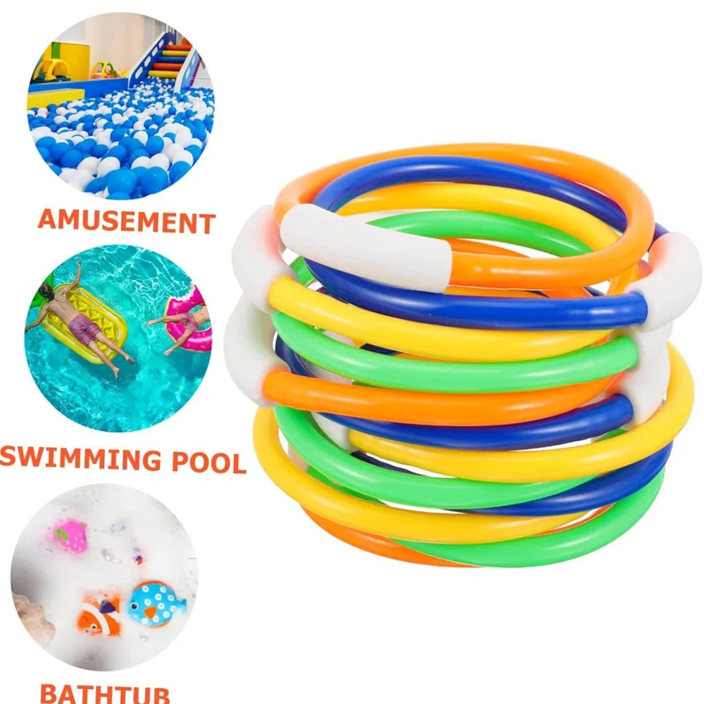 4-Piece Colorful Kids Diving Rings – Pool Swimming Toys Kids Diving Rings Babs