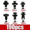 190Pcs Car Fastener Rivet Clip Set – 6 Sizes, ABS Plastic Car Fastener Clip Set Babs 190PCS