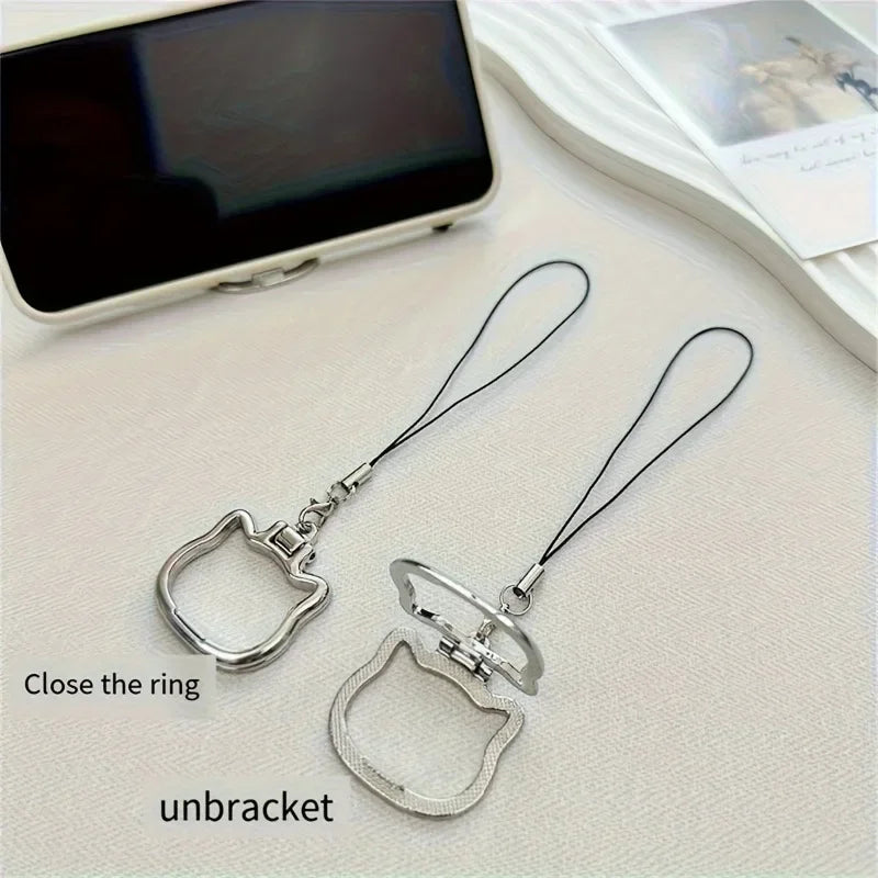 Cat Pendant Phone Lanyard & Foldable Desktop Stand Holder Phone Lanyard Stand Babs