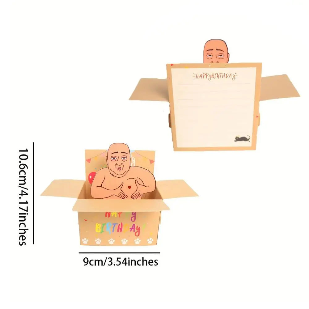 Funny 3D Pop-Up Happy Birthday Card – Hilarious Whimsical Design Pop-Up Greeting Card Babs 1pcs