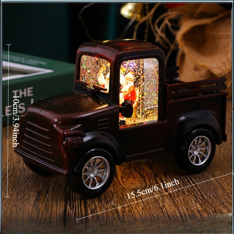 Christmas Snow Globe Truck Light Ornament | Festive Decor Christmas Snow Ornament Babs 1PC C