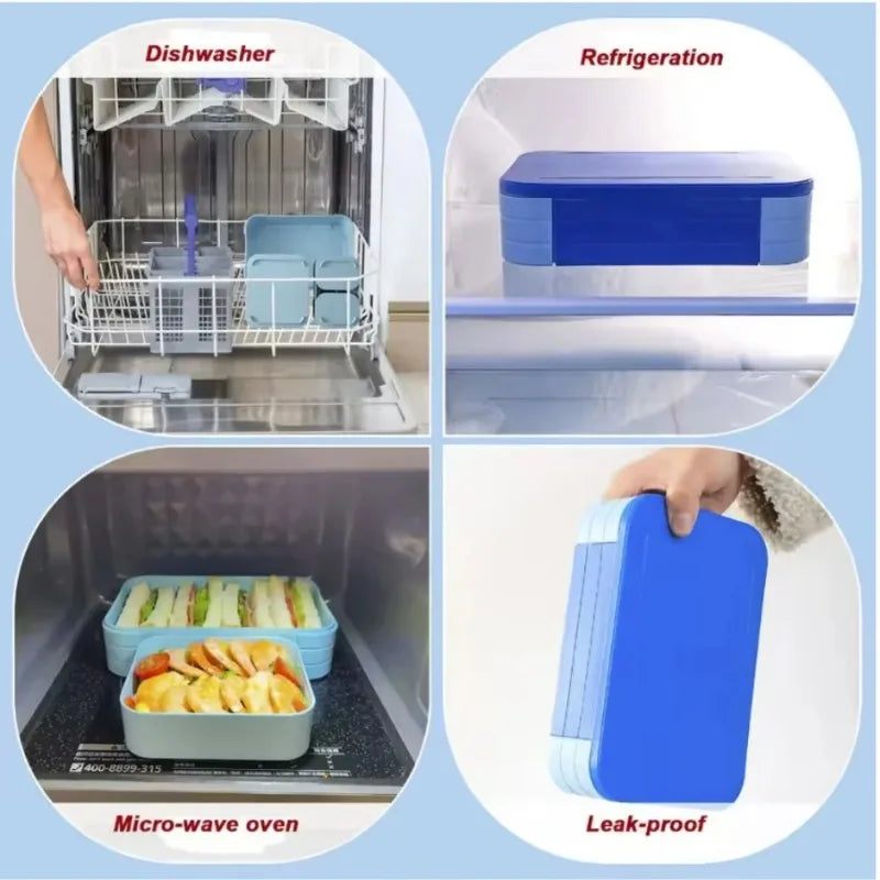 BPA-Free Leakproof Bento Lunch Box – 3-Compartment Meal Prep Bento Lunch Box Babs