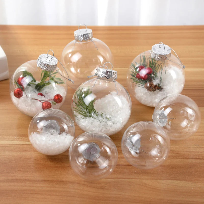 6-Pack Clear Fillable Christmas Ball Ornaments | Xmas Baubles Christmas Ball Ornaments Babs