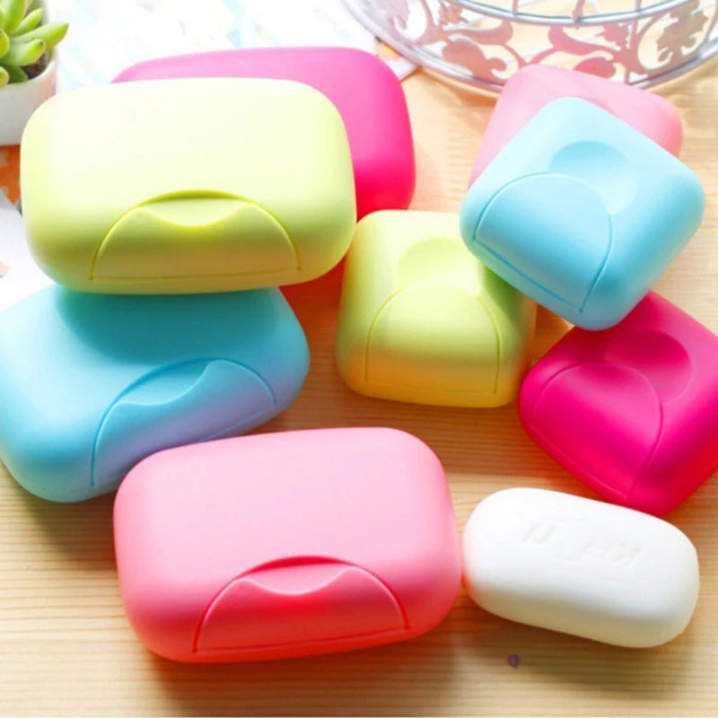 Portable Travel Soap Dish Box – Candy Color Plastic Holder Travel Soap Dish Babs
