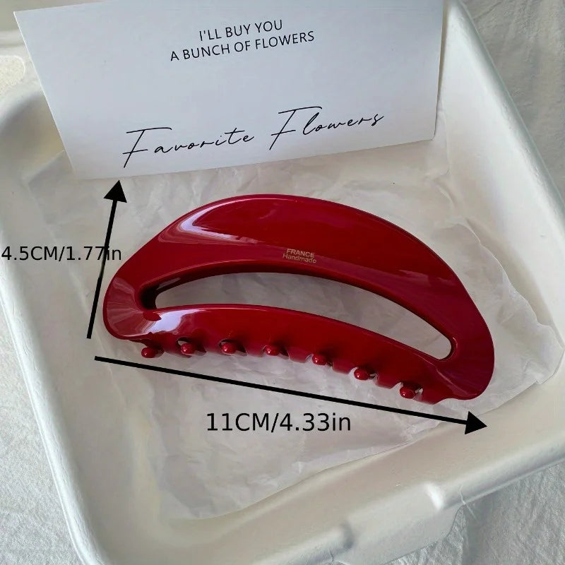 Red Acetate Hair Claw Clip – Glossy Finish for Women Hair Claw Clip Babs