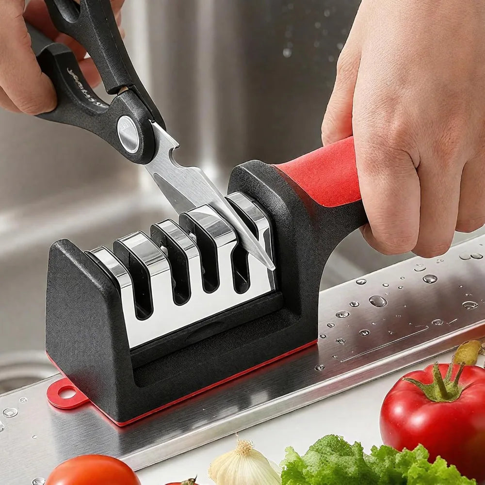 4-Stage Knife Sharpener – Fast, Safe & Ergonomic Kitchen Tool Knife Sharpener Babs