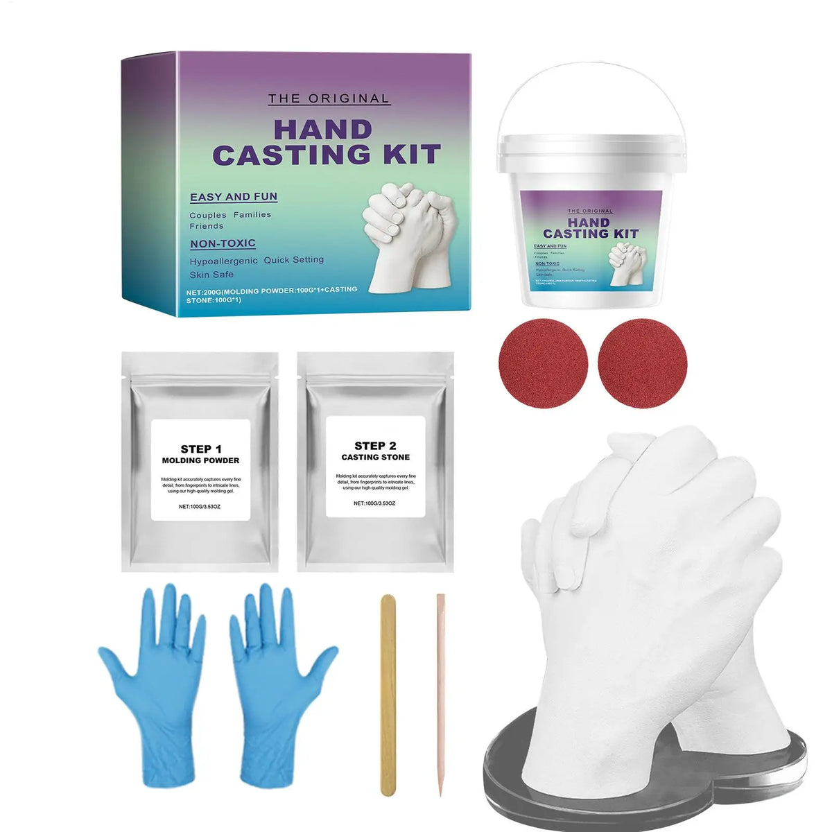 DIY Hand Casting Kit – Couples Keepsake Sculpture Mold Set Hand Casting Kit Babs