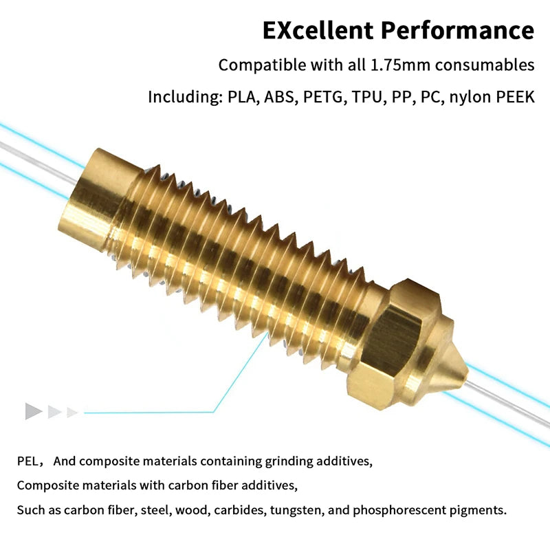 Elegoo Neptune 4 Plus & Max Nozzles – Brass & Hardened Steel 3D Printer Nozzle Babs