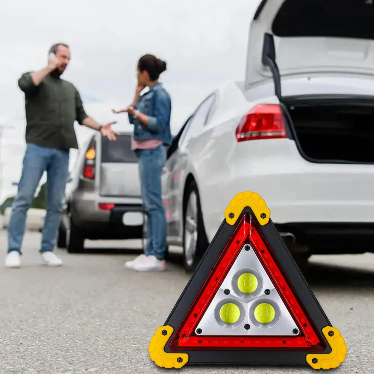 LED Triangle Emergency Warning Light | Portable Road Safety Lamp Emergency Warning Light Babs