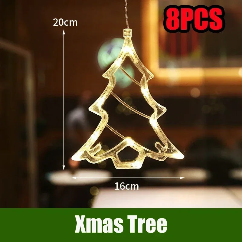 LED Christmas String Lights – Santa Claus Window Suction Cup