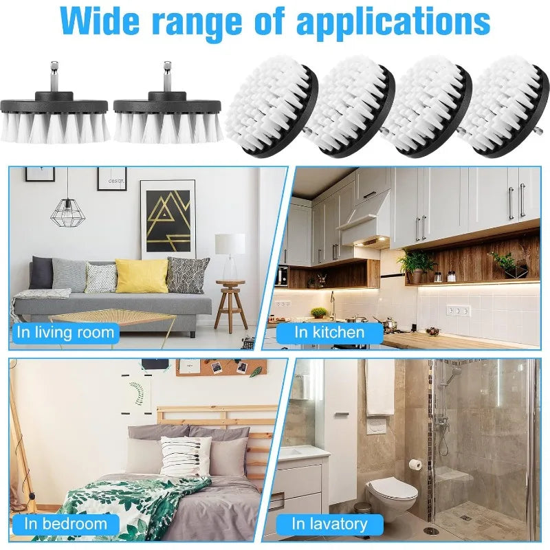 4-Inch Soft Drill Brush Attachment – Carpet, Tile & Car Drill Brush Attachment Babs