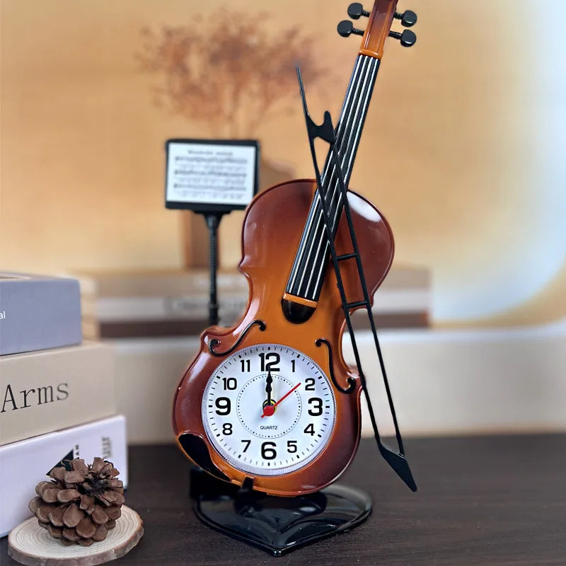 Violin Desk Alarm Clock – Creative Music Gift & Home Décor Desk Alarm Clock Babs Red