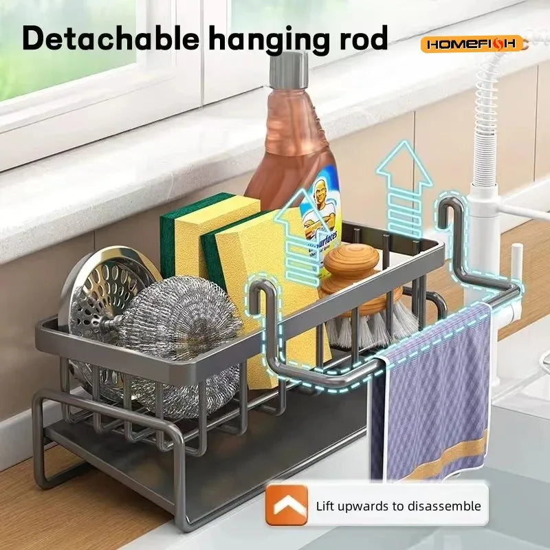 Kitchen Sponge Rack & Countertop Organizer – Drainage Design Kitchen Sink Organizer Babs