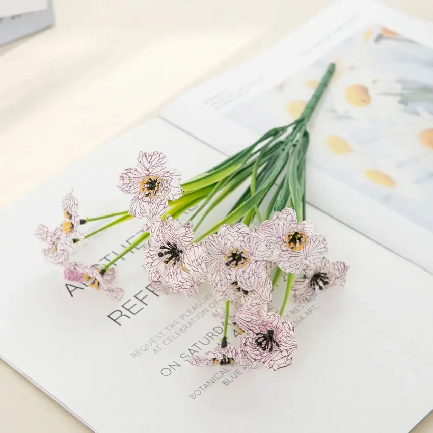 Artificial Violet Silk Flower Bouquet 5/10pcs – Wedding & Home Decor Artificial Silk Flowers Babs color 1 5pcs