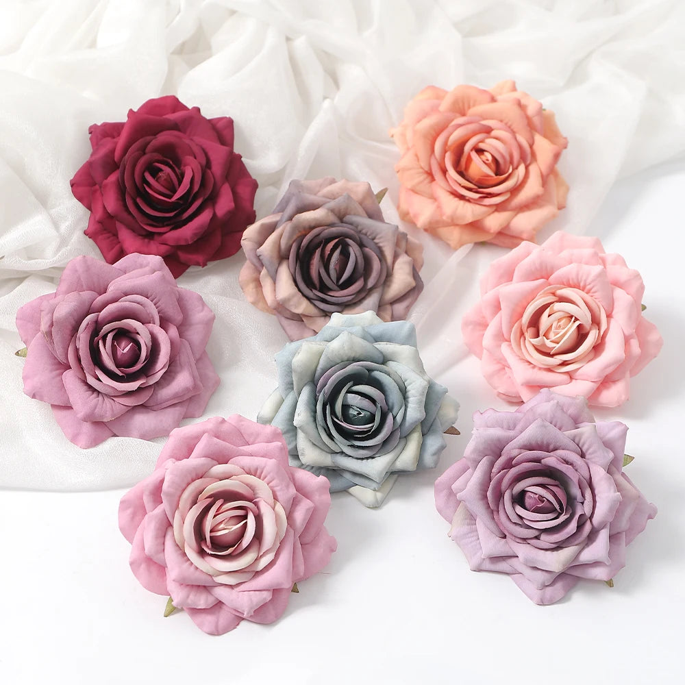 Silk Rose Artificial Flower Heads for Wedding & Home Decor 3/5 Pcs Artificial Flower Heads Babs