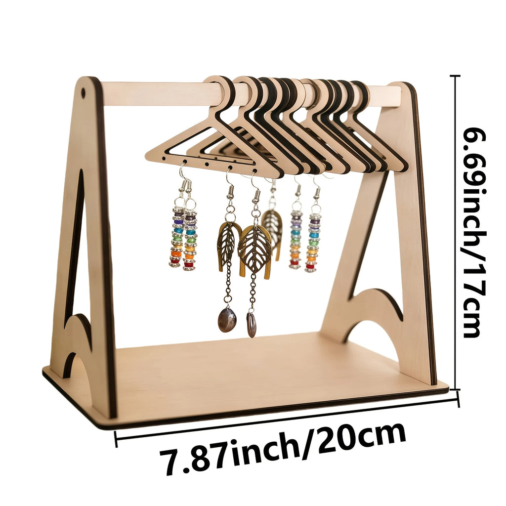 Rustic Wood Jewelry Organizer Stand – Earrings, Necklace & Ring Jewelry Organizer Stand Babs