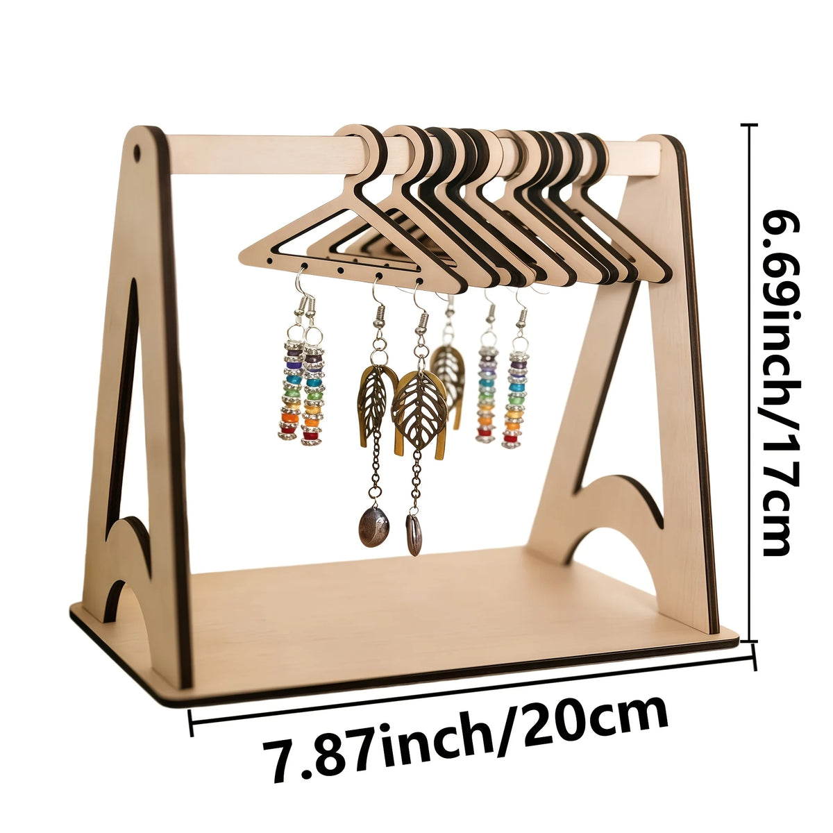 Rustic Wood Jewelry Organizer Stand – Earrings, Necklace & Ring Jewelry Organizer Stand Babs
