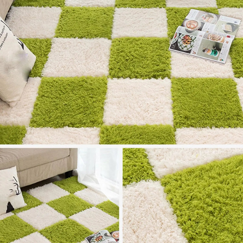 Fluffy Interlocking Rug Tiles – Plush Velvet Bedroom Carpet Interlocking Rug Tiles Babs