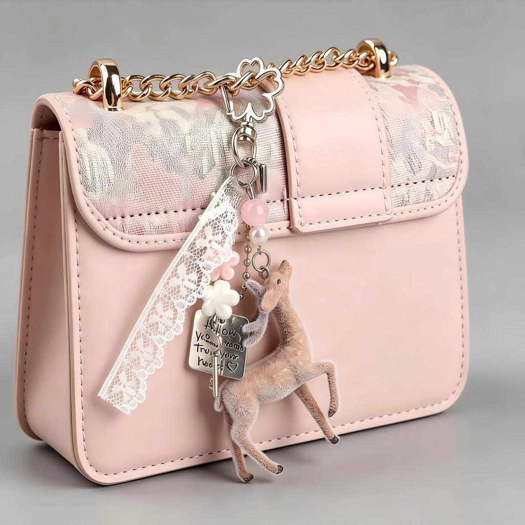Cute Deer Keychain Y2K Korean DIY Bead Bag Charm | Phone Pendant Keychain Bag Charm Babs