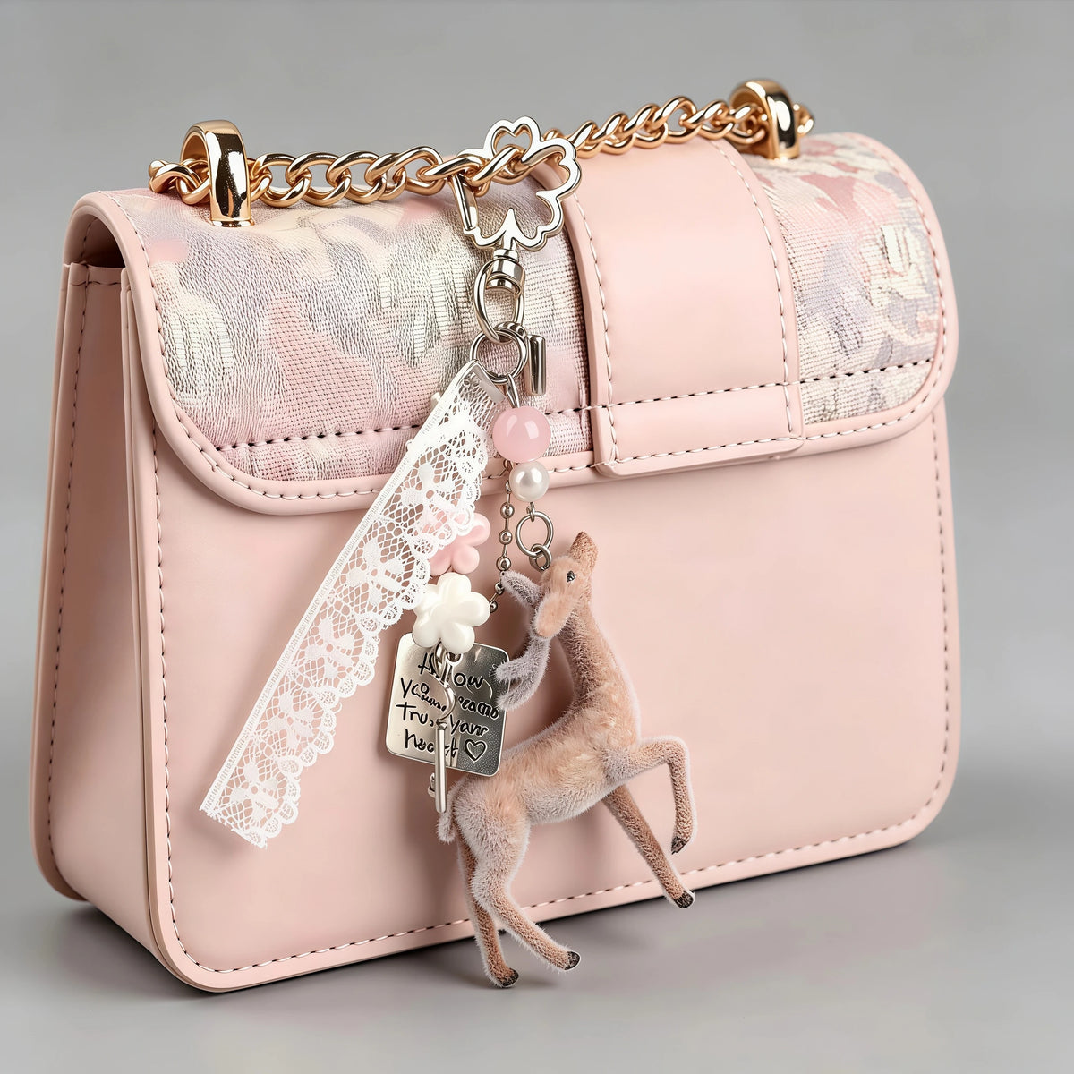 Cute Deer Keychain Y2K Korean DIY Bead Bag Charm | Phone Pendant Keychain Bag Charm Babs