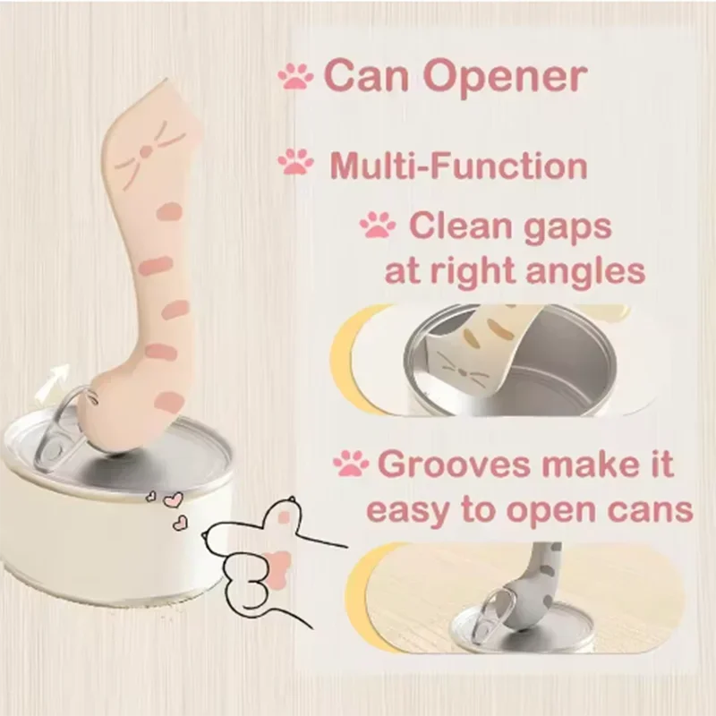 Cat Can Opener, Sealing Lid & Squeeze Spoon Feeding Set Pet Feeding Accessory Set Babs