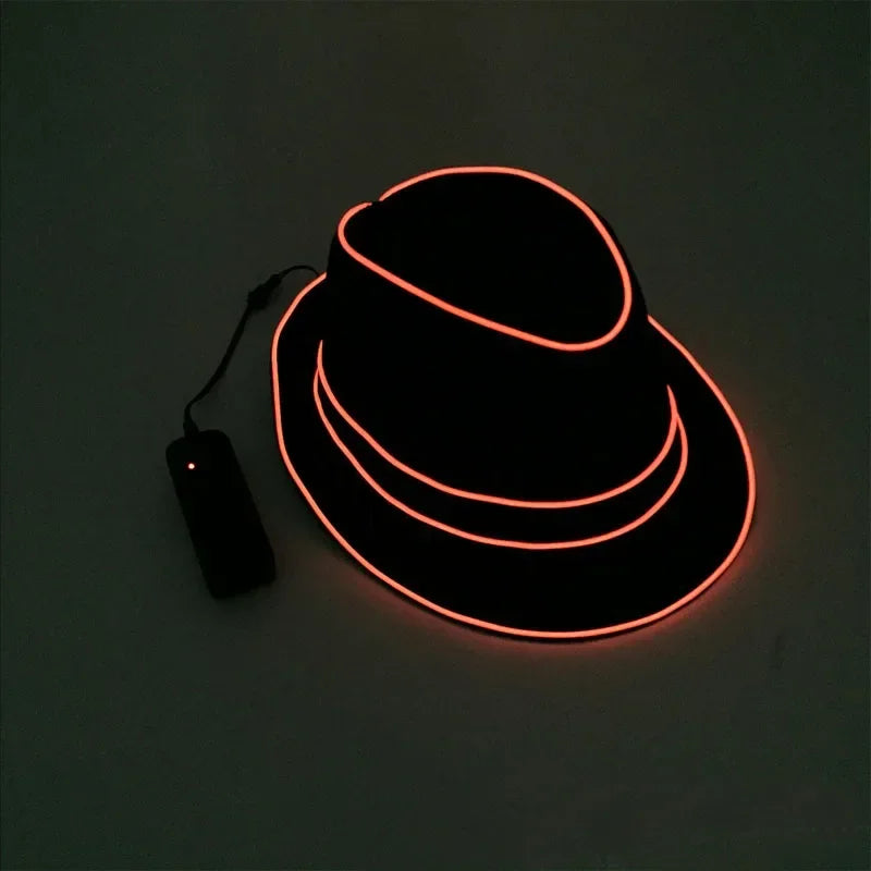 LED Flashing Jazz Cap Glow Hat – Unisex Party Costume Set LED Costume Hat Babs orange hat