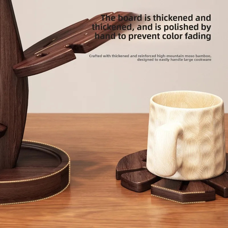 Bamboo Tree Leaf Coaster & Decorative Trivet | Table Protector Decorative Coaster Trivet Babs