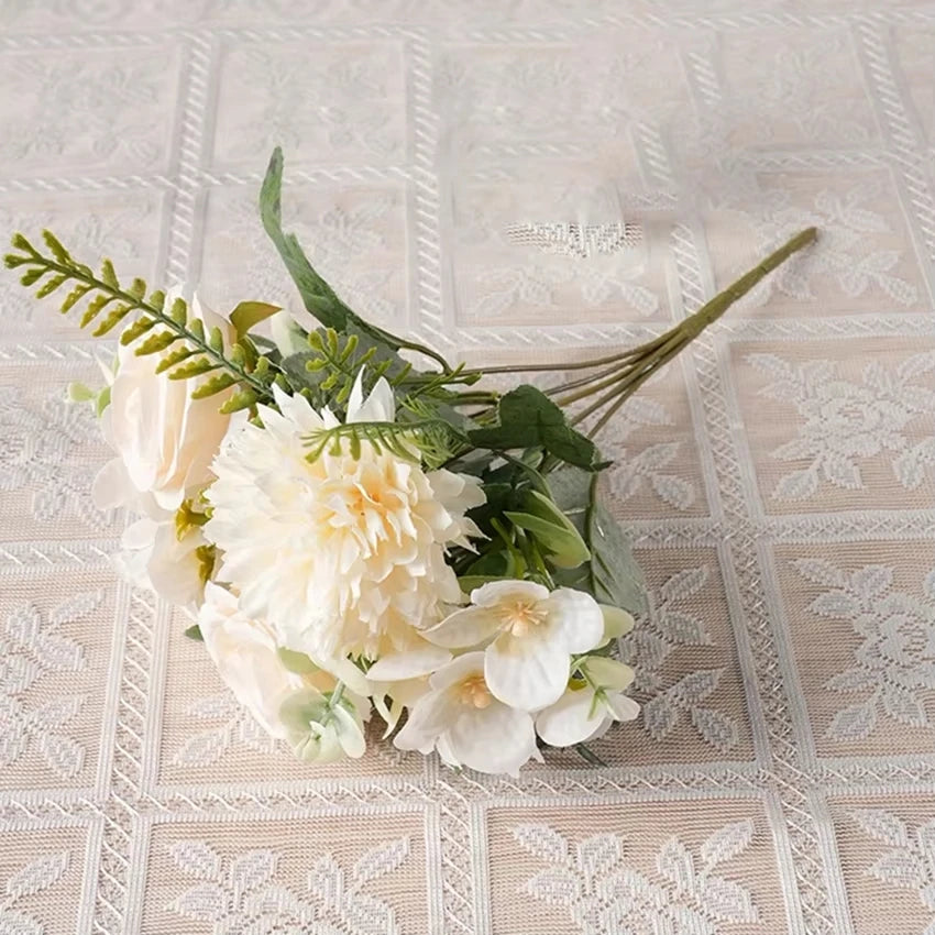 Silk Rose & Chrysanthemum Artificial Bouquet | Wedding Décor Artificial Flower Bouquet Babs