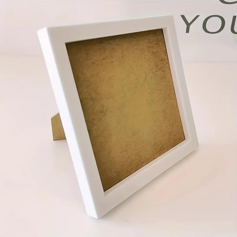 2-Pack White Plastic Square Picture Frames – Self-Mounting Picture Frame Set Babs