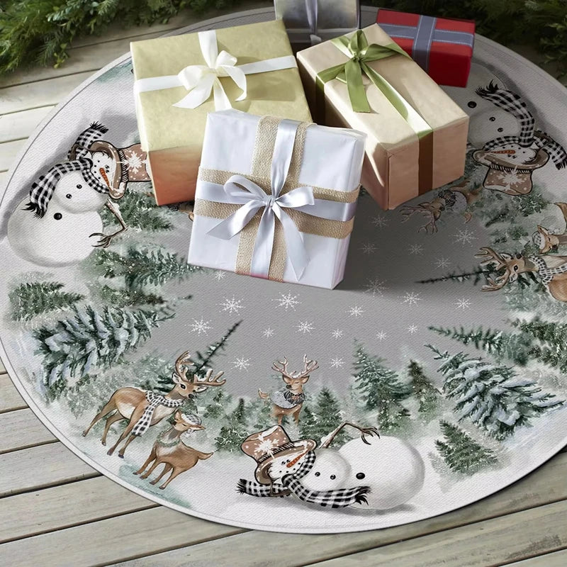 Christmas Tree Skirt Snowman Reindeer Snowflake 90/120cm Christmas Tree Skirt Babs