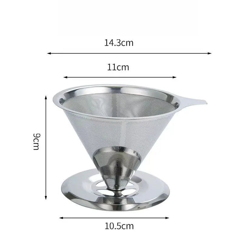Stainless Steel Cone Coffee Dripper Filter Strainer – Reusable Coffee Dripper Filter Babs large