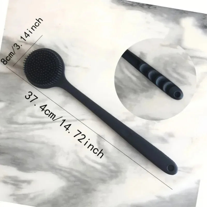 Silicone Bath Brush Long Handle Double-Sided Back Scrubber Bath Scrub Brush Babs