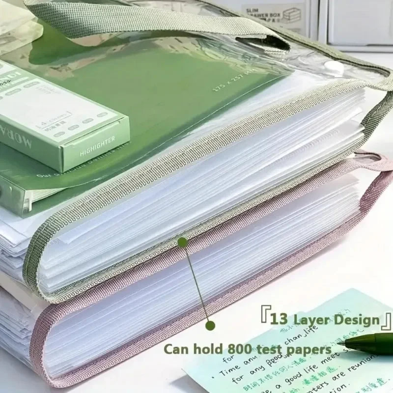 13-Pocket Expandable A4 File Folder – Waterproof & Portable Expandable File Folder Babs